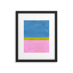 Childhood Dreams Sky Blue Lime Green Pastel Pink Colorfield  Framed Art Print Gallery Image 5