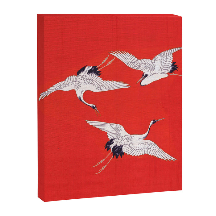 Circling Carne Red Fabric Canvas Print Gallery Image 1