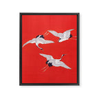 Circling Carne Red Fabric Framed Canvas Print Gallery Image 8