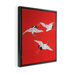 Circling Carne Red Fabric Framed Canvas Print Gallery Image 2