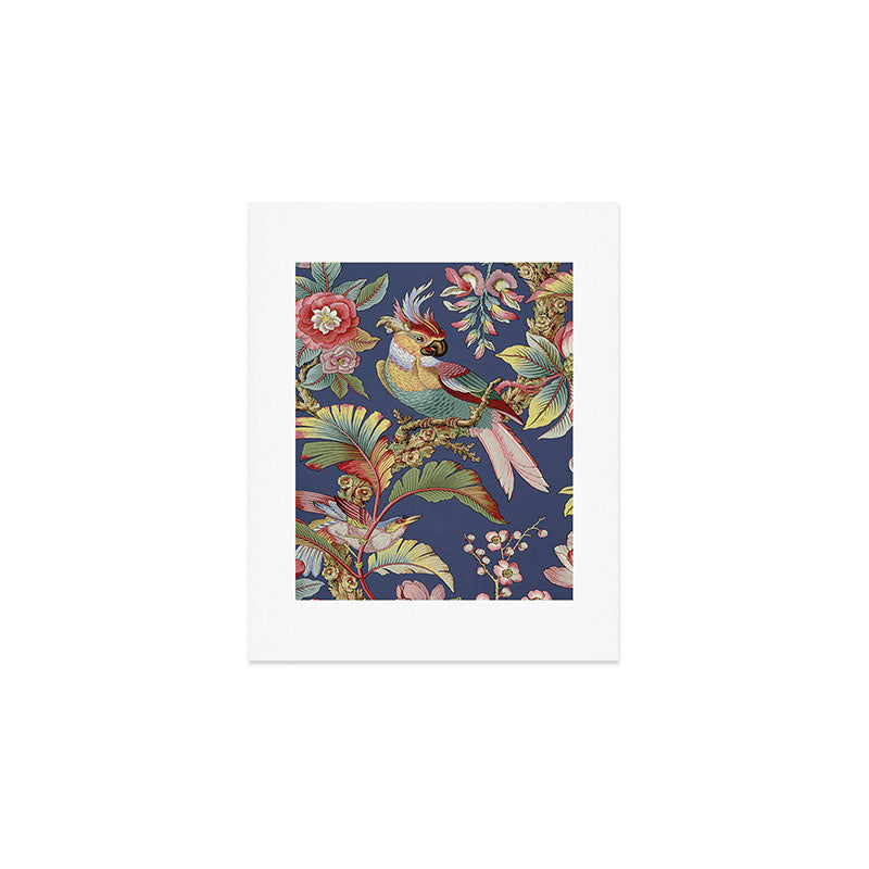 Classic Antique Floral Bird Pattern Art Print Gallery Image 1