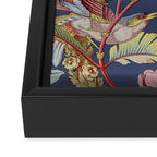 Classic Antique Floral Bird Pattern Framed Canvas Print Gallery Image 3