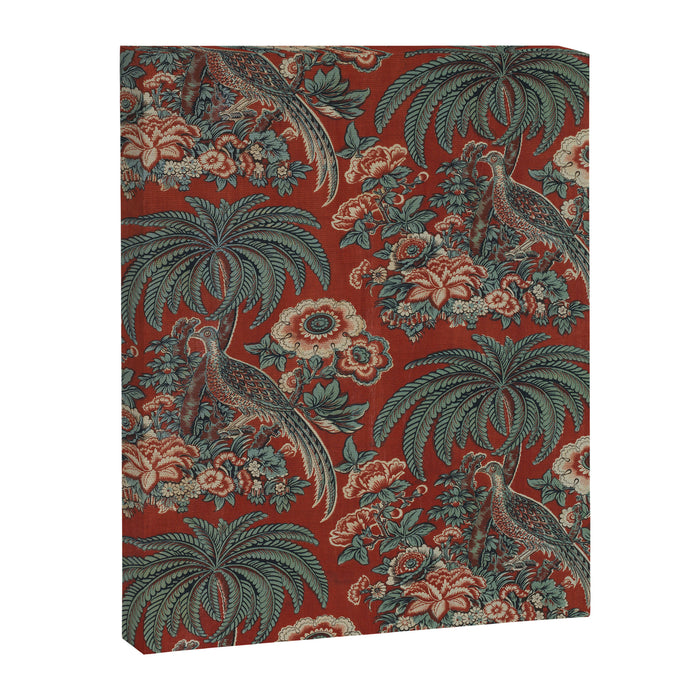 Classic Chinese Chinoiserie Floral Bird Pattern Red Canvas Print Gallery Image 1