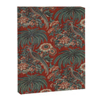 Classic Chinese Chinoiserie Floral Bird Pattern Red Canvas Print Gallery Image 6