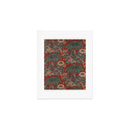 Classic Chinese Chinoiserie Floral Bird Pattern Red Art Print Gallery Image 1