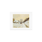 Claude Monet Impressionist Landscape Oil Painting A Cart on the Snowy Road at Honfleur Art Print Gallery Image 1