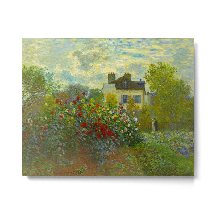 Claude Monet Impressionist Landscape Oil Painting A Corner of the Garden with Dahliass Metal Print Gallery Image 1