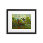Claude Monet Impressionist Landscape Oil Painting A Corner of the Garden with Dahliass Framed Art Print Gallery Image 5