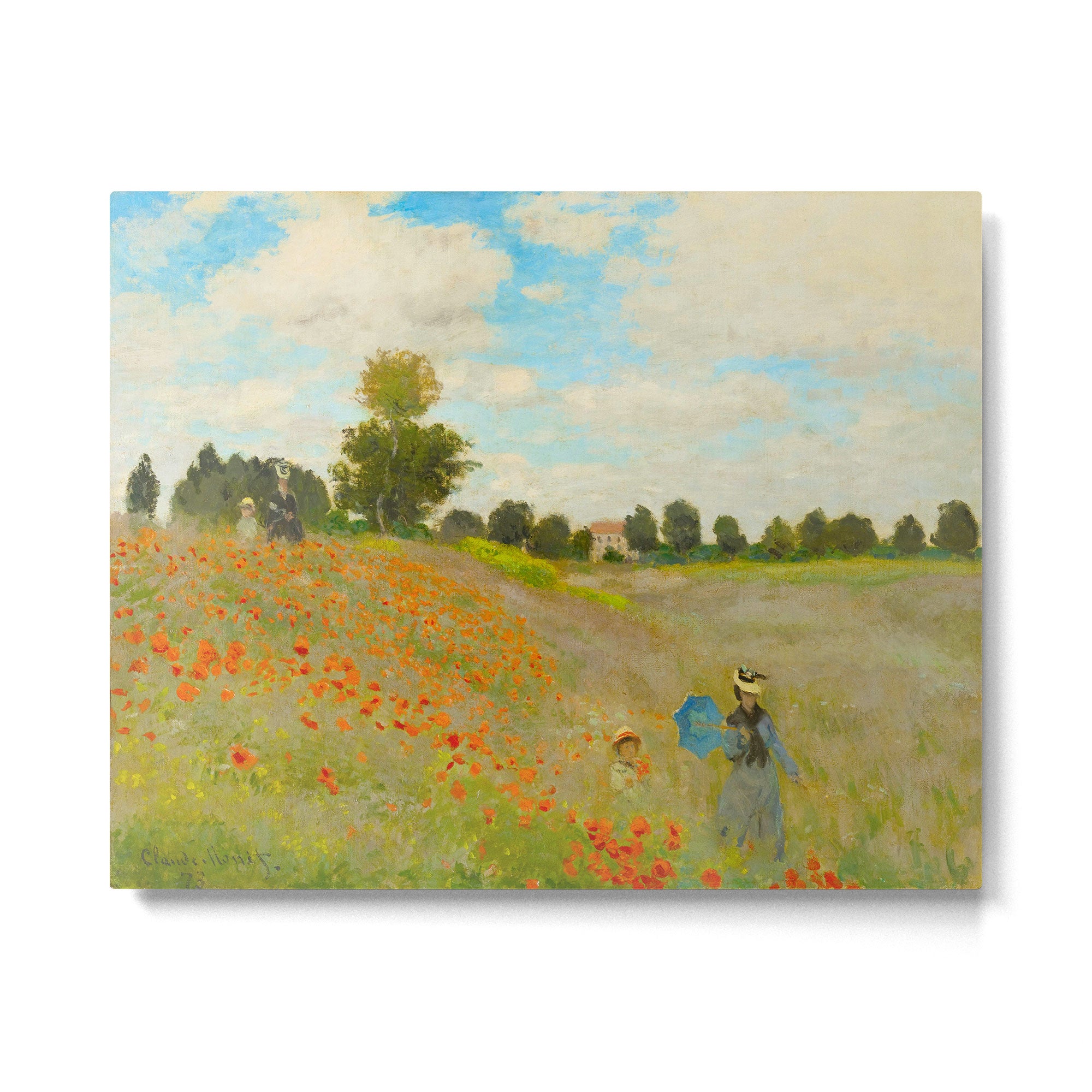 Claude Monet Impressionist Landscape Oil Painting Poppy Field Metal Print Gallery Image 4