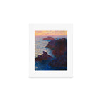 Claude Monet Impressionist Landscape Oil Painting Sunset At Sea Cliffs Ocean Cliff Landscape Art Print Gallery Image 1