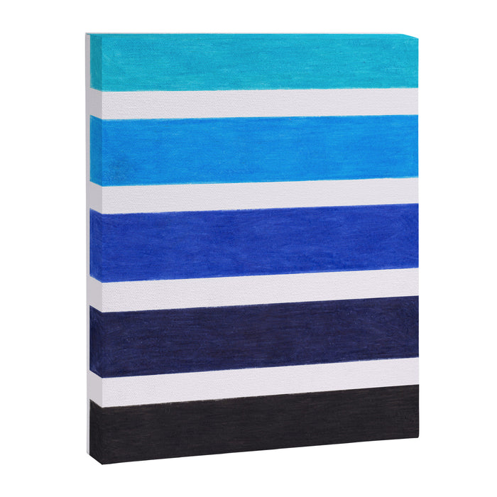 Colorful Blue Stripe Pattern Canvas Print Gallery Image 1