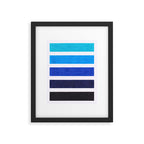 Colorful Blue Stripe Pattern Framed Art Print Gallery Image 5