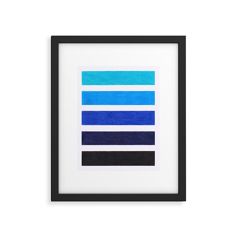 Colorful Blue Stripe Pattern Framed Art Print Gallery Image 5