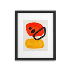 Colorful Mid Century Modern Abstract Fun Shapes Patterns Space Age Orange Yellow Orbit Bubbles Framed Art Print Gallery Image 5