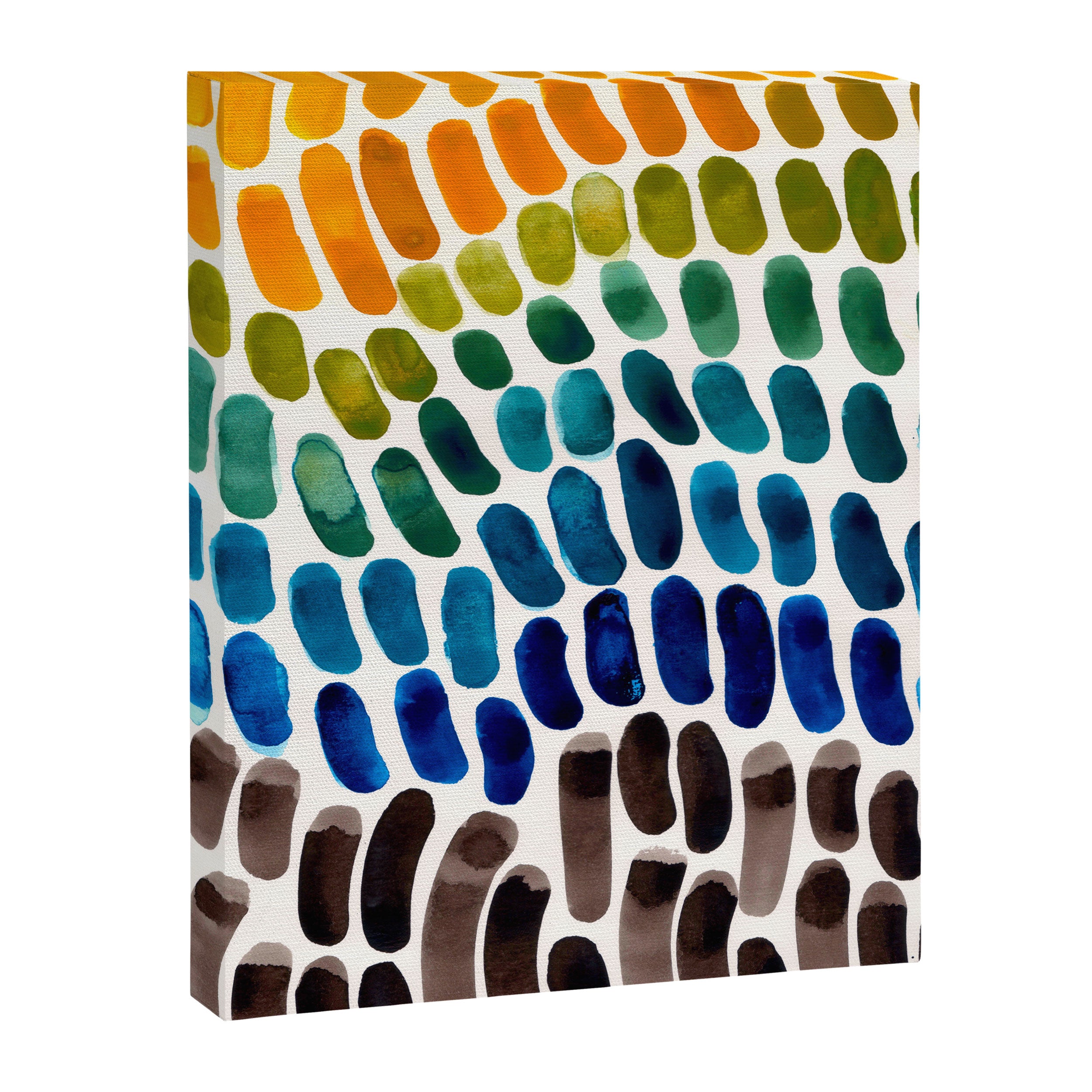 Colorful Rainbow Watercolor Organic Patterns Natural Shapes Playful Art Mid Century Modern Tribal Ar Canvas Print Gallery Image 6