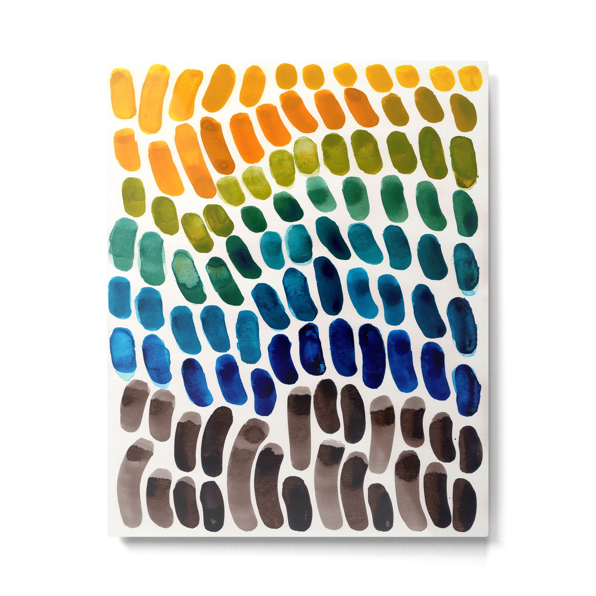 Colorful Rainbow Watercolor Organic Patterns Natural Shapes Playful Art Mid Century Modern Tribal Ar Metal Print Gallery Image 4
