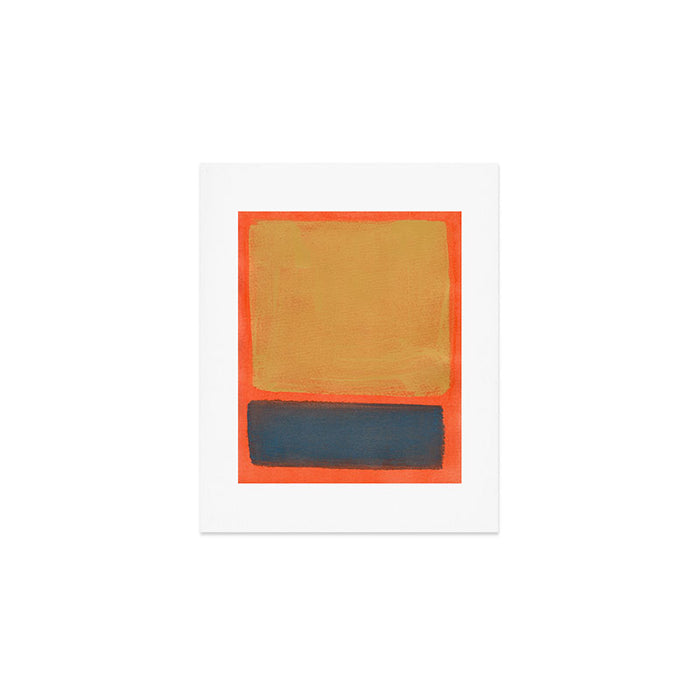 Colourful Field Lemon Slate Blue Art Print Gallery Image 1