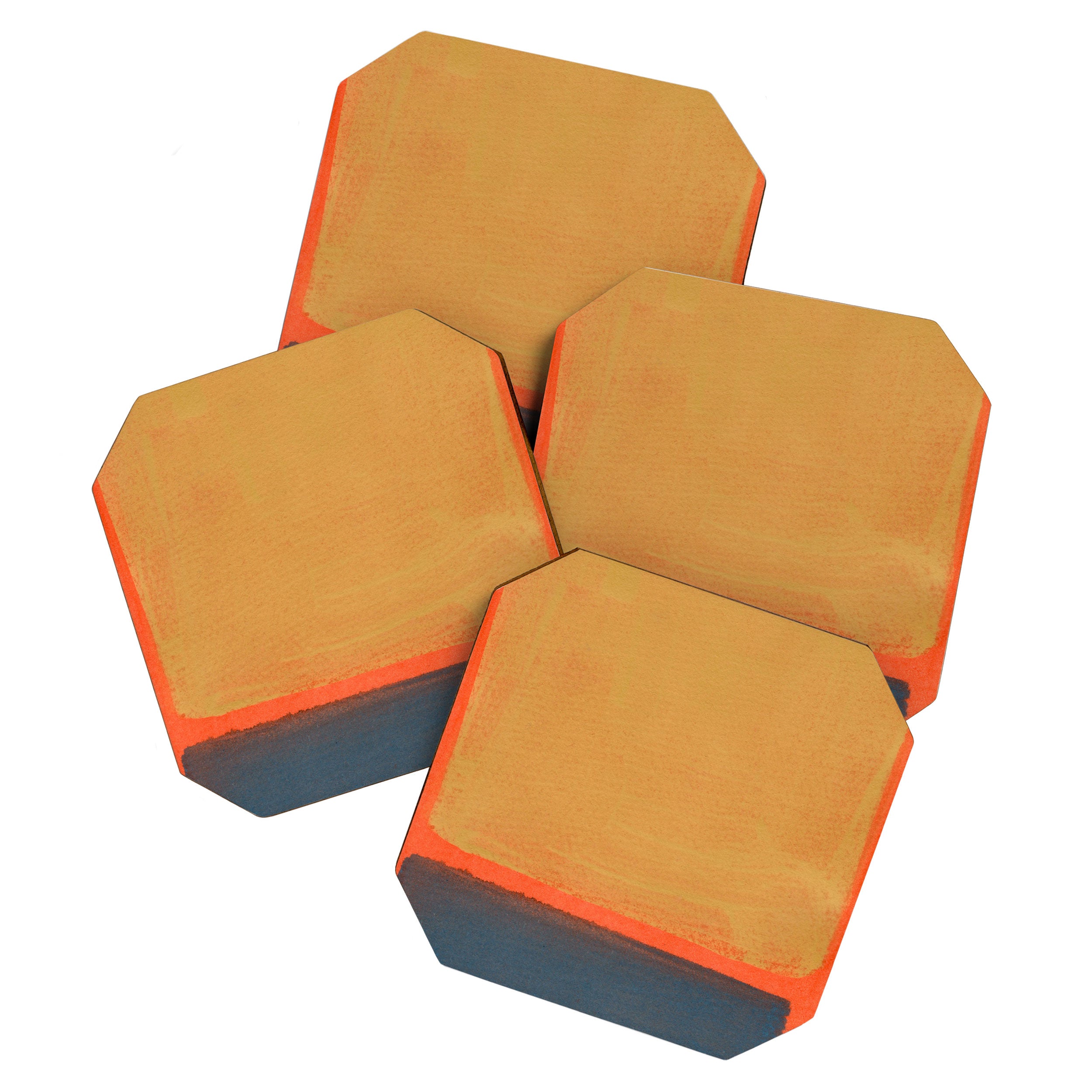 Colourful Field Lemon Slate Blue Coaster Gallery Image 1