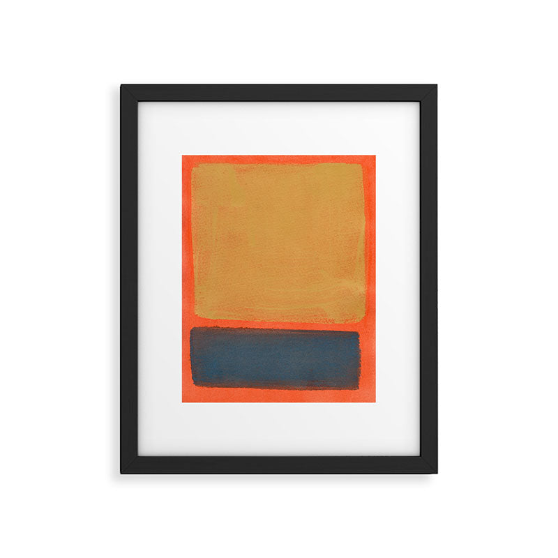 Colourful Field Lemon Slate Blue Framed Art Print Gallery Image 5