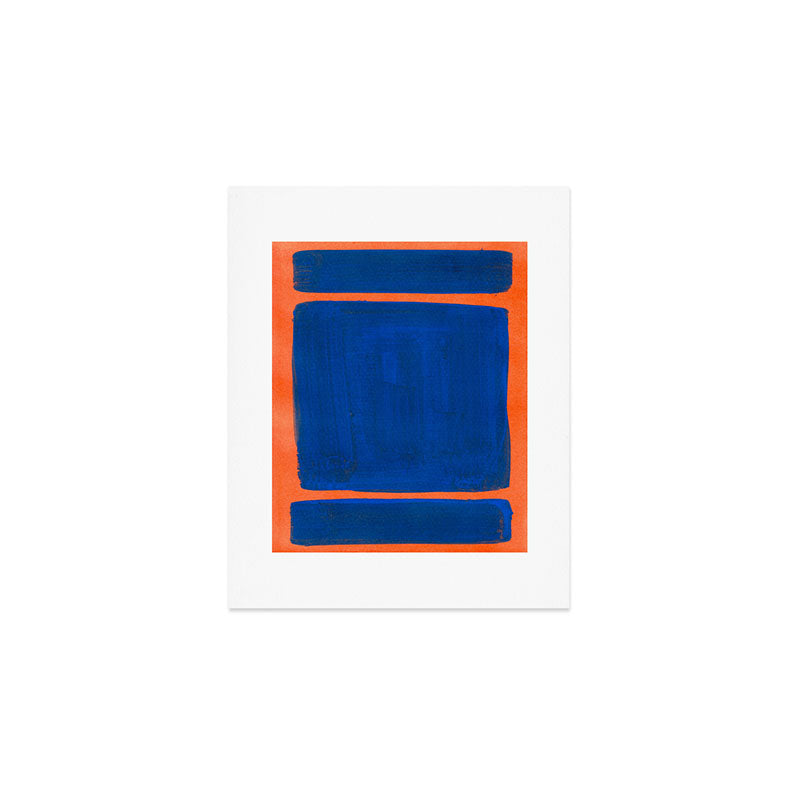 Colourful Field Orange And Blue Art Print Gallery Image 1