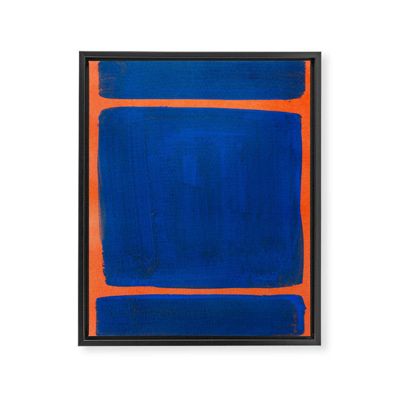 Colourful Field Orange And Blue Framed Canvas Print Gallery Image 6