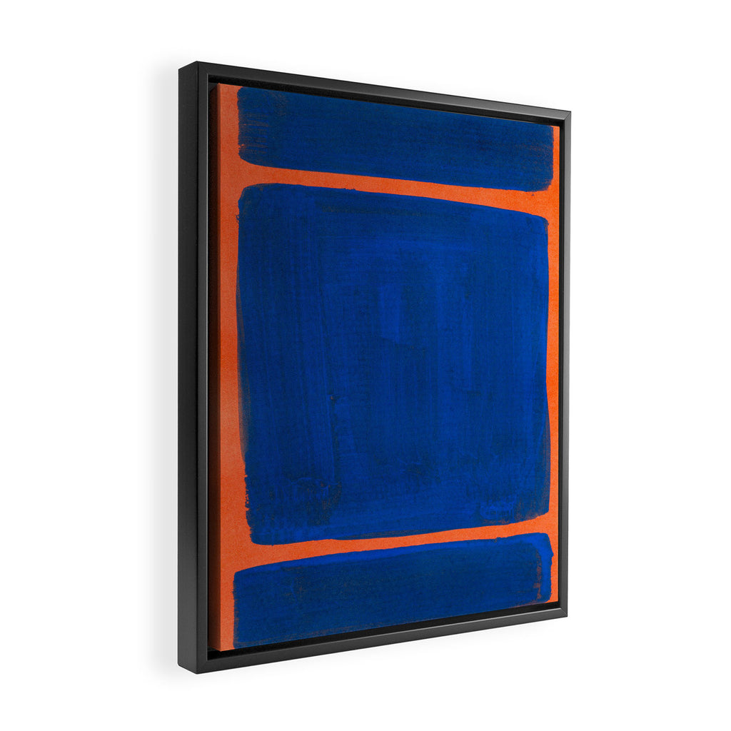 Colourful Field Orange And Blue Framed Canvas Print Gallery Image 2