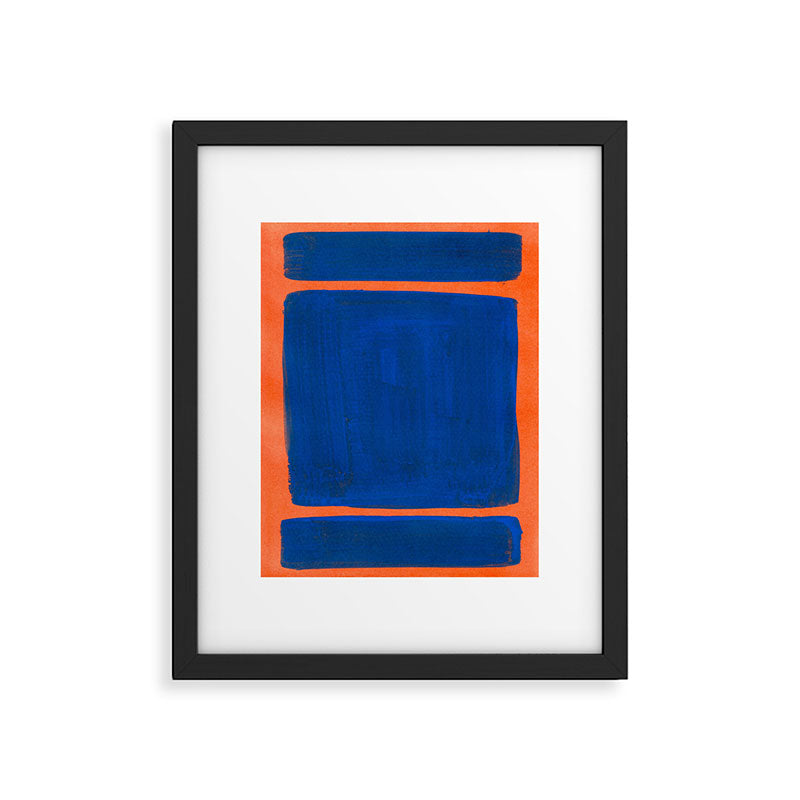 Colourful Field Orange And Blue Framed Art Print Gallery Image 4