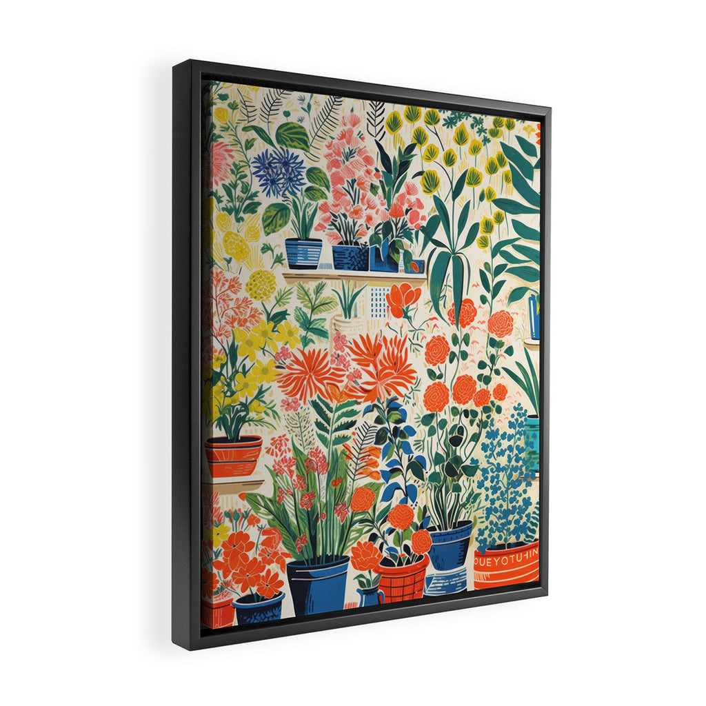 Colourful Flower Nursery Framed Canvas Print Gallery Image 2