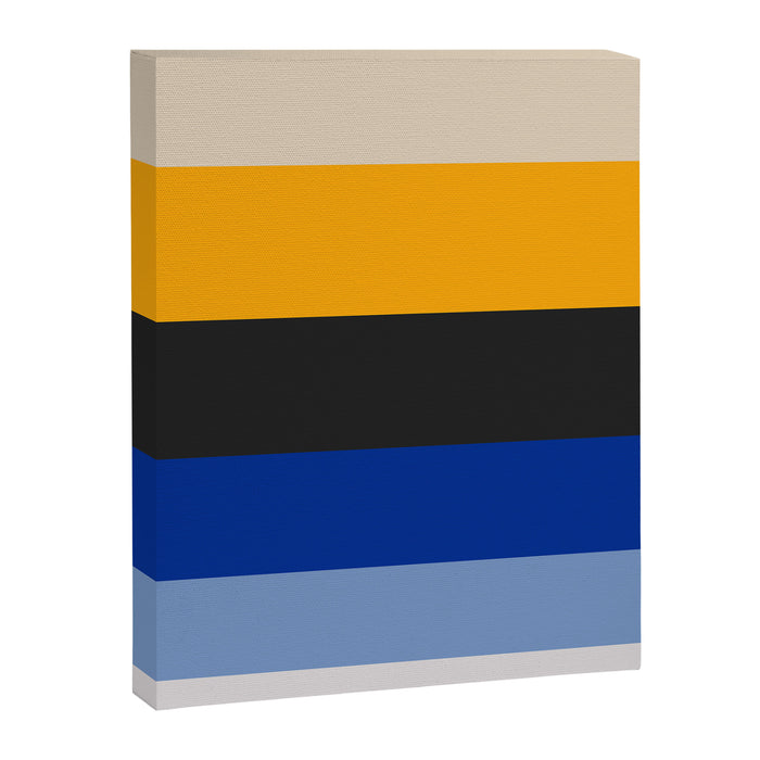 Complementary Blue & Yellow Colorful Geometric Pattern Canvas Print Gallery Image 1