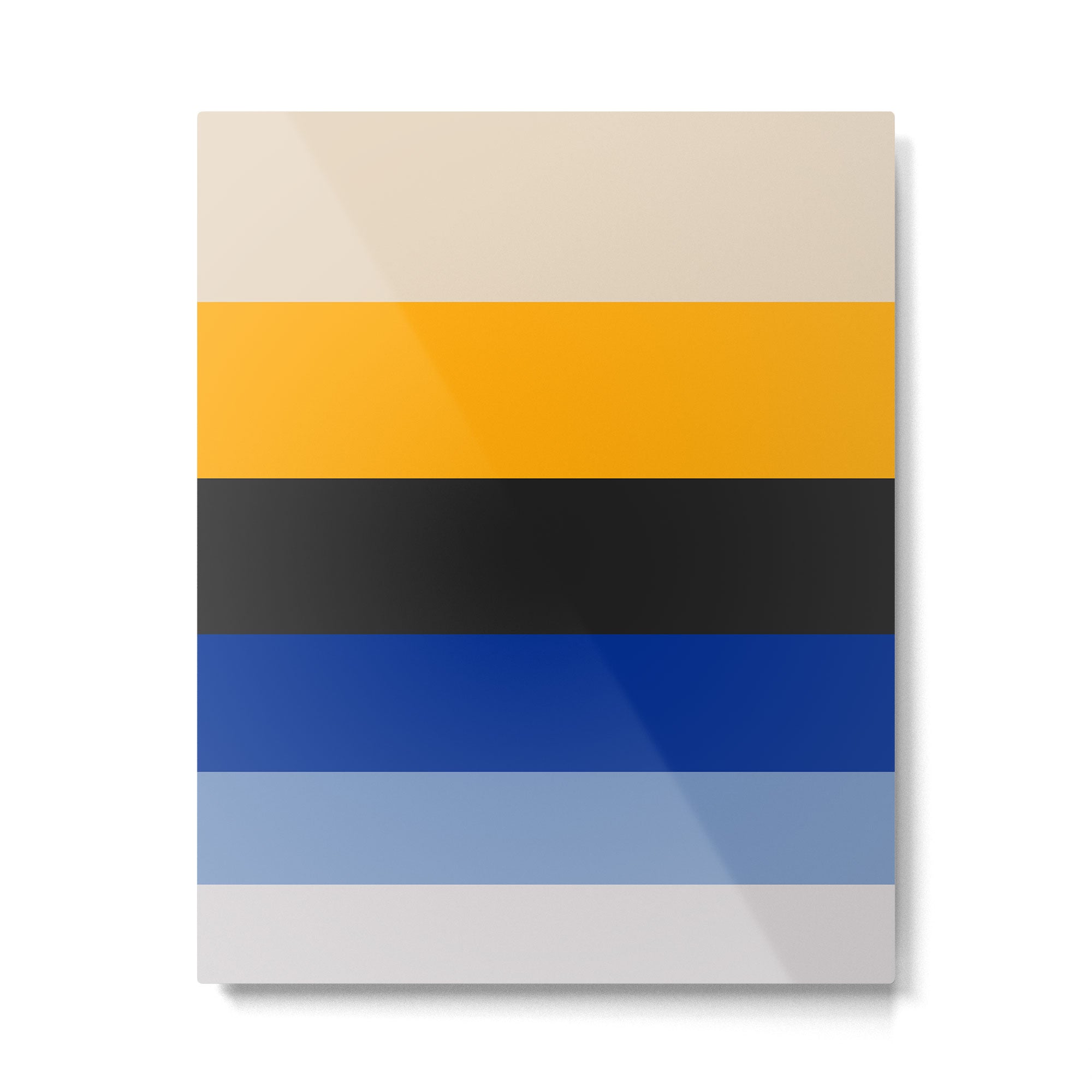 Complementary Blue & Yellow Colorful Geometric Pattern Metal Print Gallery Image 4