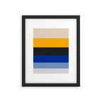 Complementary Blue & Yellow Colorful Geometric Pattern Framed Art Print Gallery Image 4