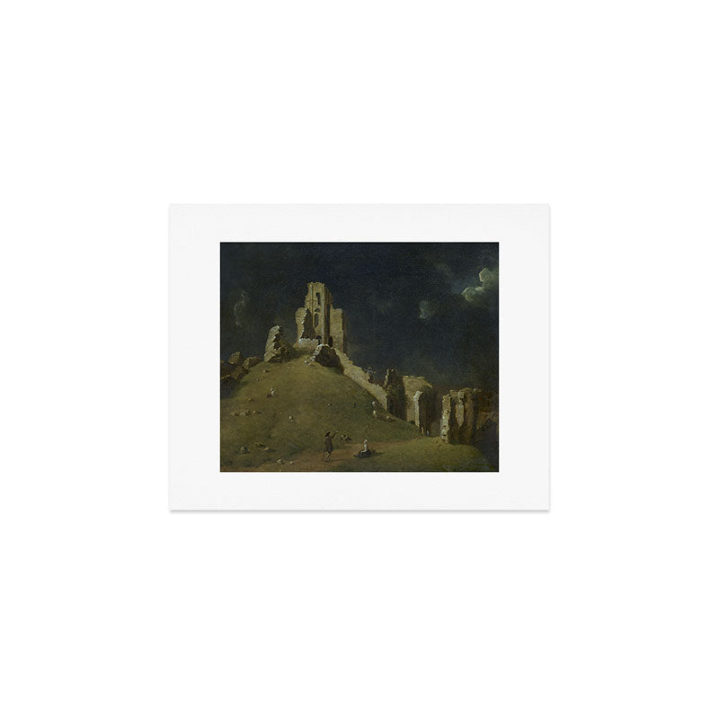 Corfe Castle, Dorset by John Inigo Richards Antique Oil Painting  Art Print Gallery Image 1