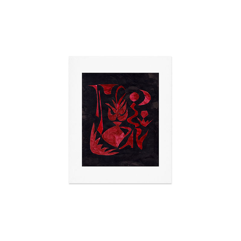 Crimson Dream In Black Art Print Gallery Image 1