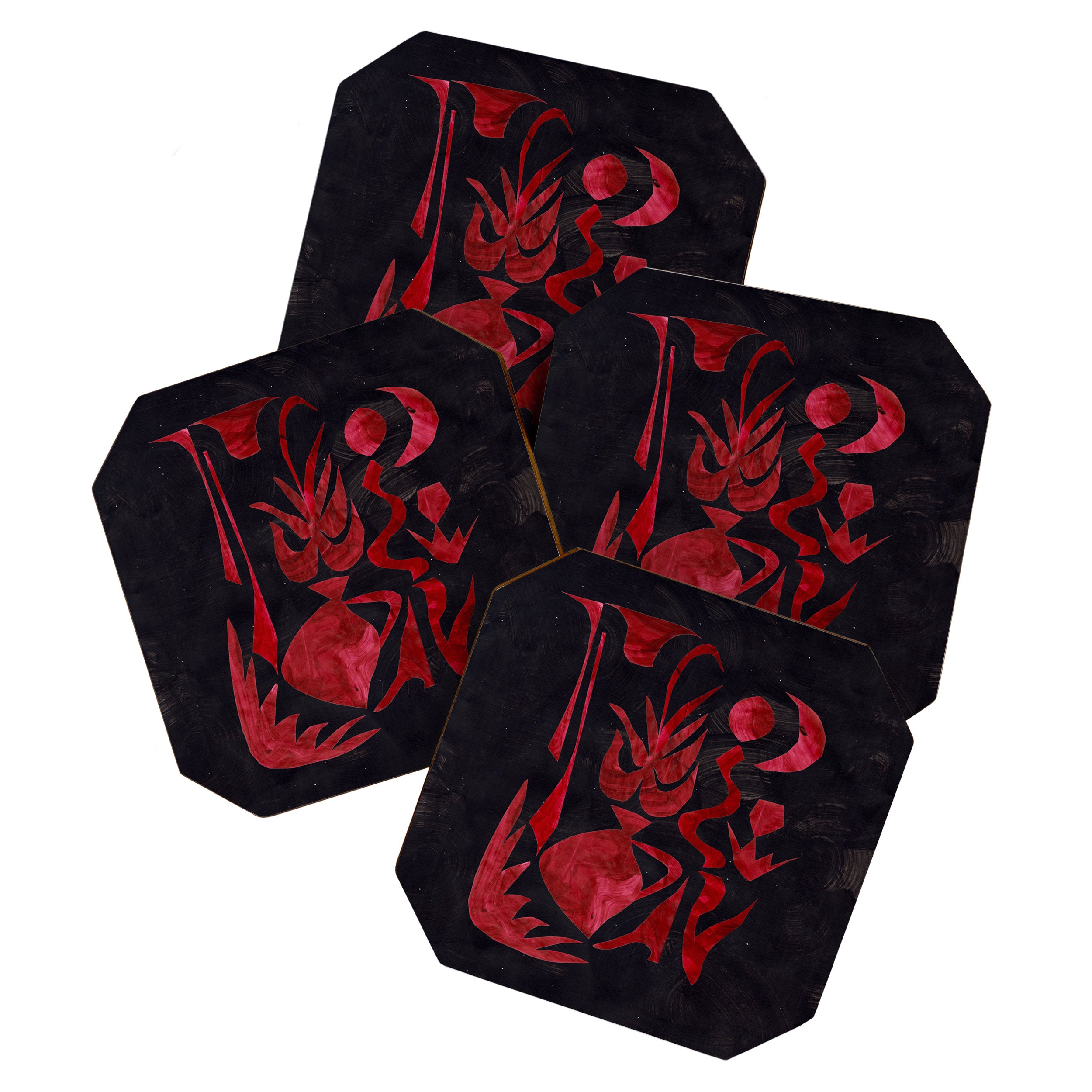 Crimson Dream In Black Coaster Gallery Image 1