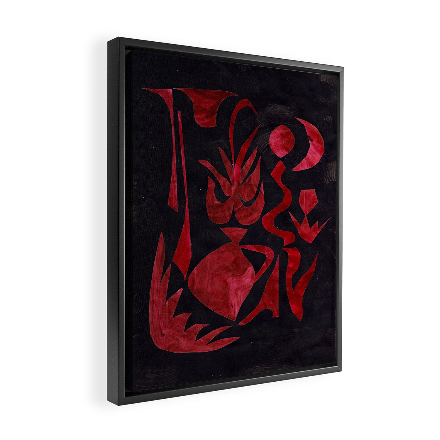 Crimson Dream In Black Framed Canvas Print Gallery Image 2