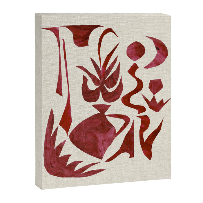 Crimson Dream In Cream Canvas Print Gallery Image 1