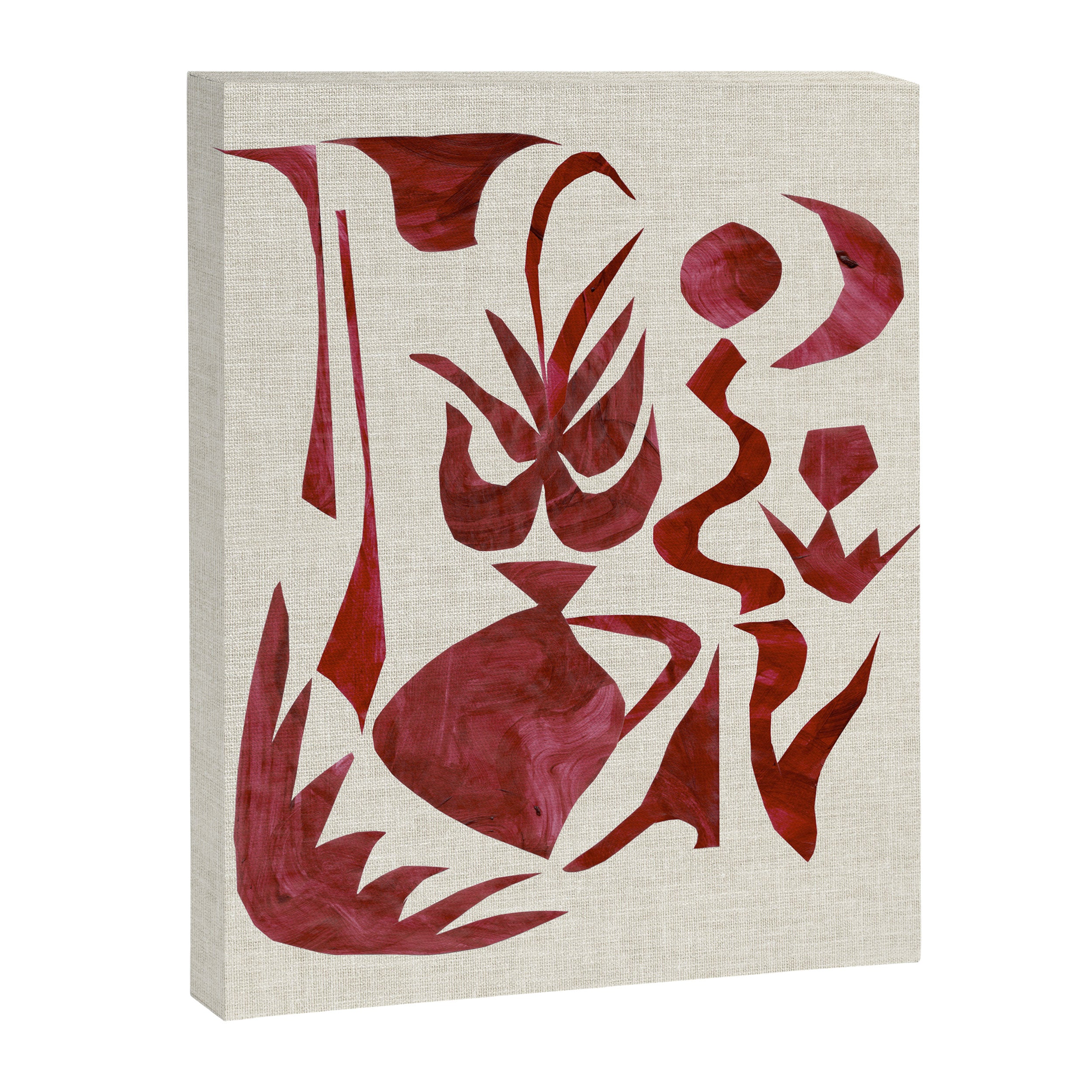 Crimson Dream In Cream Canvas Print Gallery Image 6