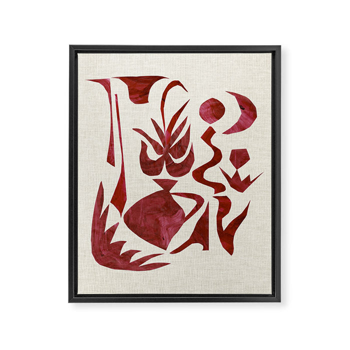Crimson Dream In Cream Framed Canvas Print Gallery Image 1