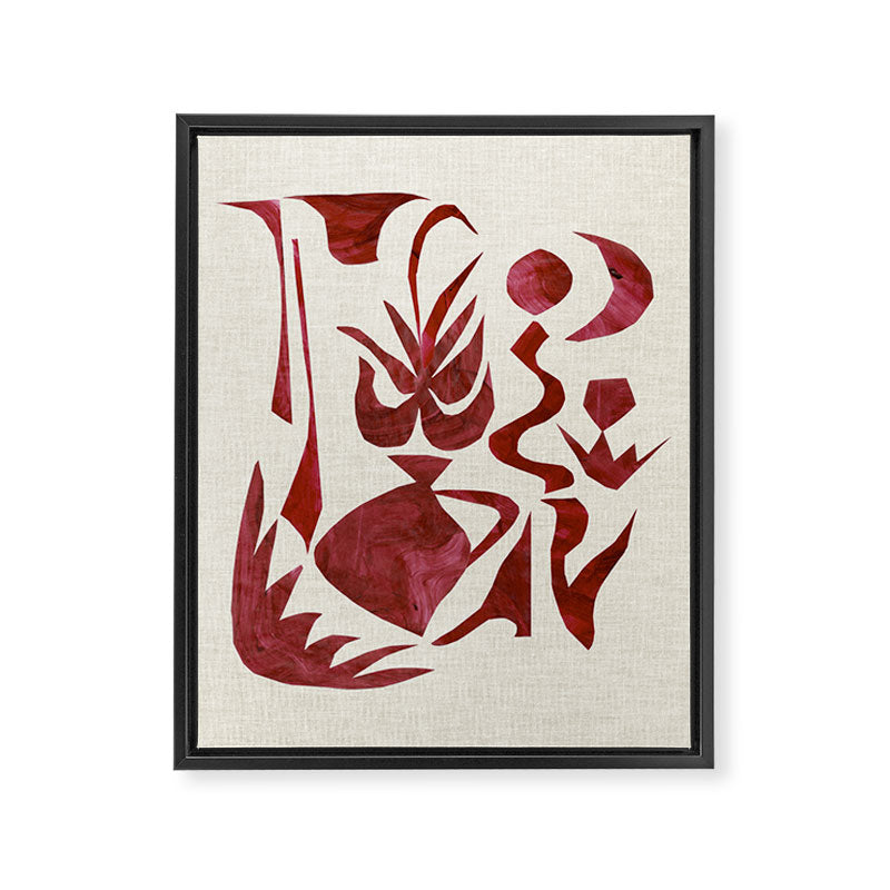 Crimson Dream In Cream Framed Canvas Print Gallery Image 6