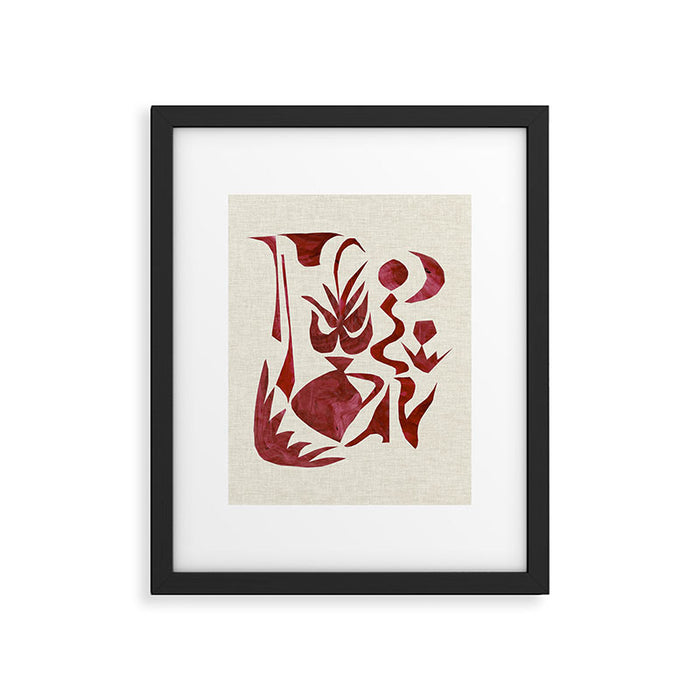 Crimson Dream In Cream Framed Art Print Gallery Image 1