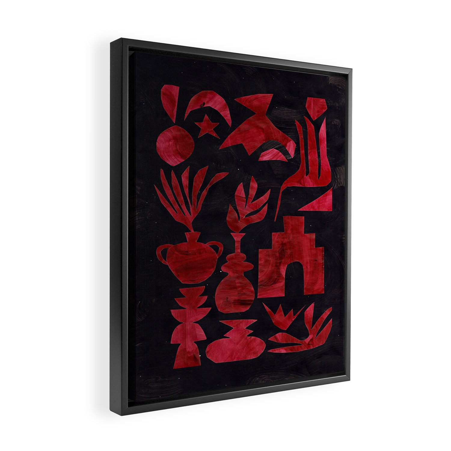 Crimson Village At Night  Framed Canvas Print Gallery Image 2