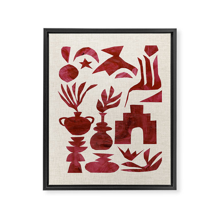 Crimson Village Framed Canvas Print Gallery Image 1