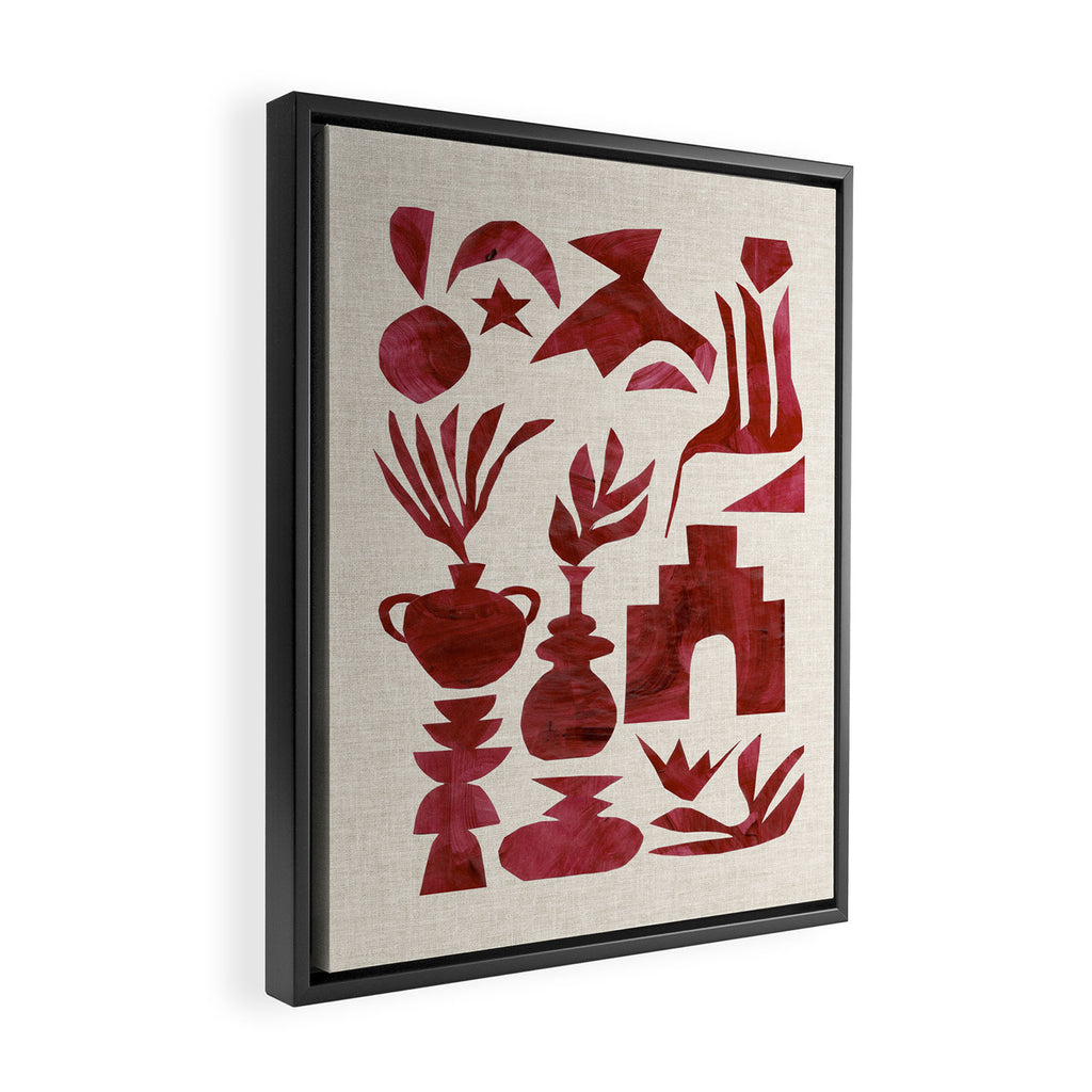 Crimson Village Framed Canvas Print Gallery Image 2