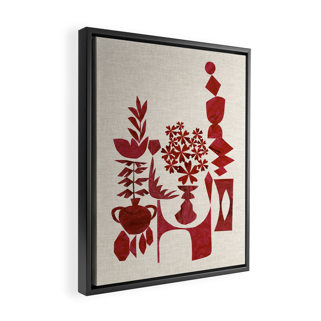 Crimson Window Sill Framed Canvas Print Gallery Image 2
