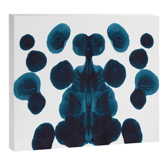 Dark Turquoise Blue Ink Blot Pattern Canvas Print Gallery Image 1