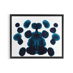 Dark Turquoise Blue Ink Blot Pattern Framed Canvas Print Gallery Image 2