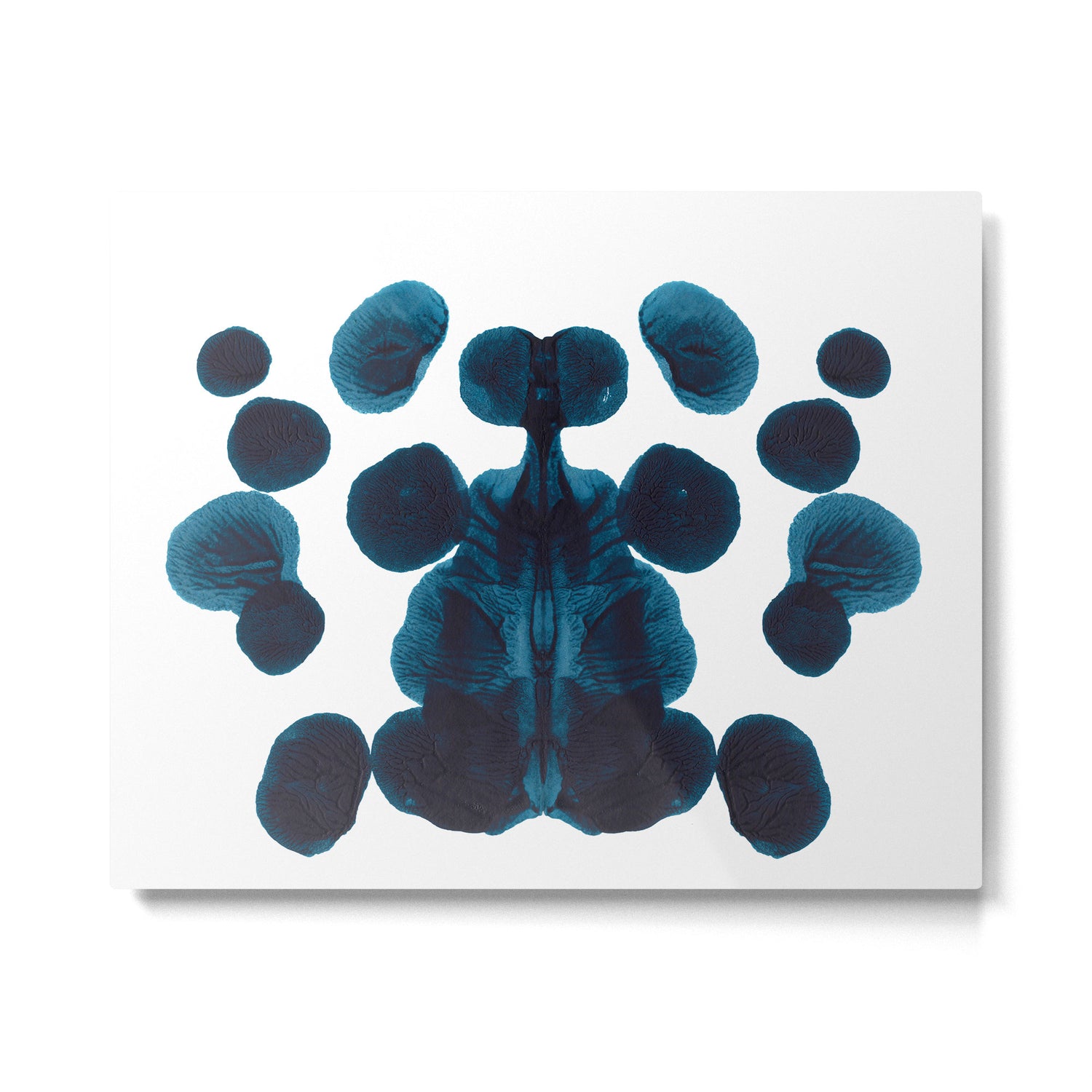 Dark Turquoise Blue Ink Blot Pattern Metal Print Gallery Image 4