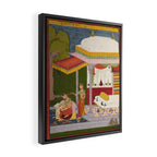 Dhanasri Ragini Antique Indian Painted Illustration Princess Pavilion Framed Canvas Print Gallery Image 2
