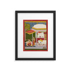 Dhanasri Ragini Antique Indian Painted Illustration Princess Pavilion Framed Art Print Gallery Image 5