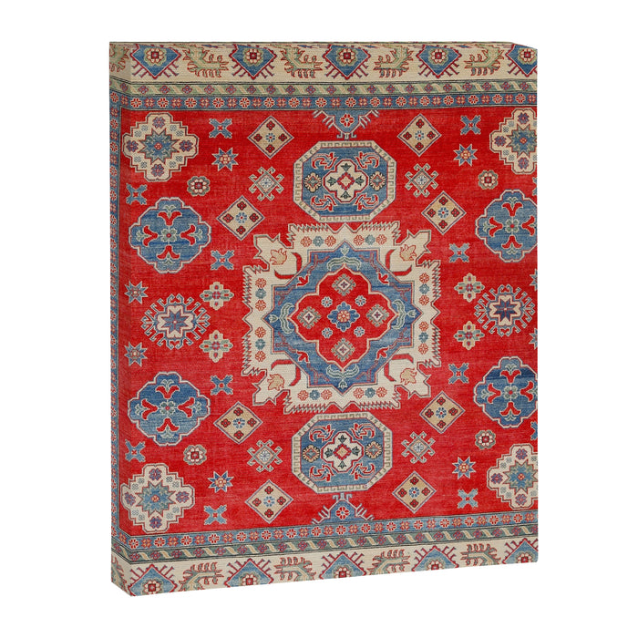 Diamond Eyes Kazak Persian Handmade Rug Canvas Print Gallery Image 1